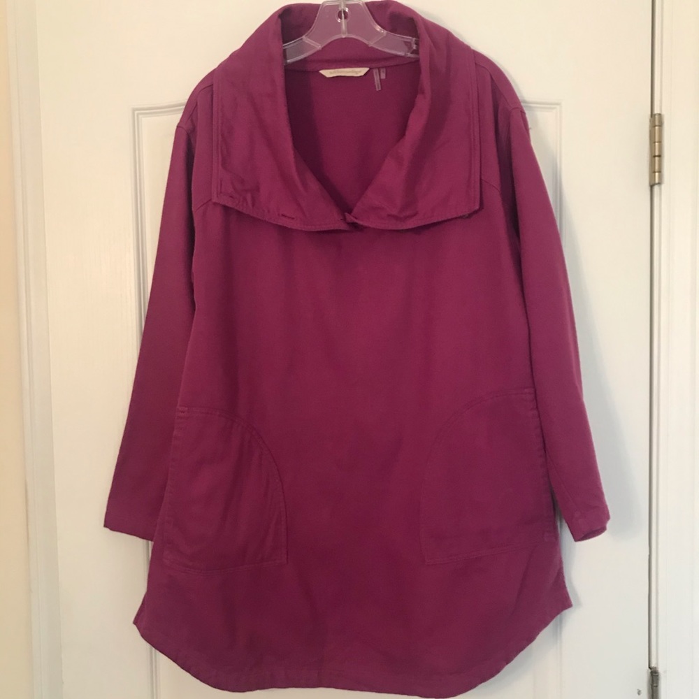 Soft Surroundings large collar violet tunic size S